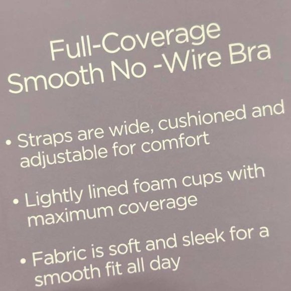 Full Coverage Smooth Underwire Black Bra 54C NWT - Picture 5 of 9